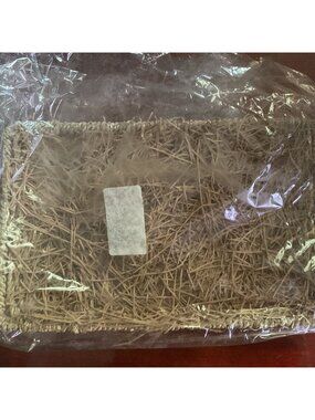 Woven Raffia Straw Rectangular basket